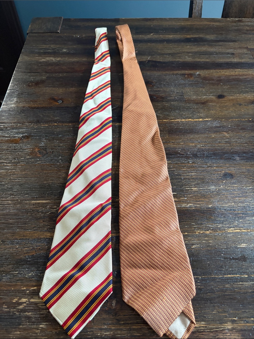 Paul Stuart Orange Stripe and Solid Copper-Orange Ties